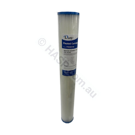 Pleated Sediment water filter cartridge, 50 micron, 2.5" x 20" Slimline (FC-P2520-50)