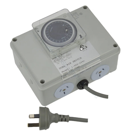 Air Switch - Double with time clock / Dual Air Switch with Timer - Heater and Spa Parts