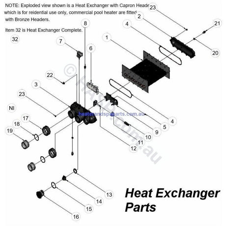 Raypak 200, 280, 350, 430 Gas Pool Heater Spare Parts with Diagrams - also RP2100 - Heater and Spa Parts