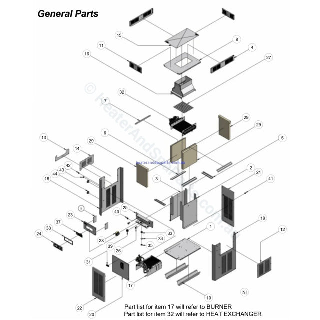 Raypak 200, 280, 350, 430 Gas Pool Heater Spare Parts with Diagrams - also RP2100 - Heater and Spa Parts