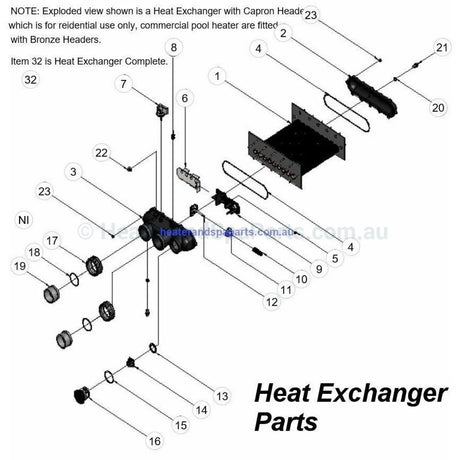 Raypak 200, 280, 350, 430 Gas Pool Heater Spare Parts with Diagrams - also RP2100 - Heater and Spa Parts