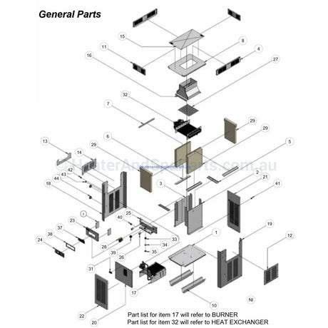 Raypak 200, 280, 350, 430 Gas Pool Heater Spare Parts with Diagrams - also RP2100 - Heater and Spa Parts