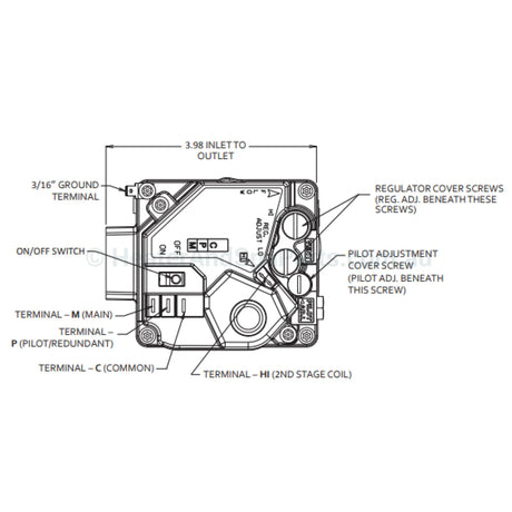 White Rodgers 36H32-409 24V Gas Valve - Raypak since 2019 - Heater and Spa Parts