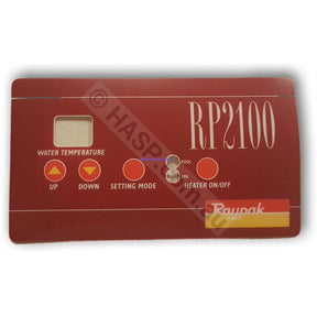 Raypak RP2100 Thermostat Overlay (Decal/Sticker/Label) - Gas Pool & Spa Heaters - Heater and Spa Parts