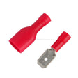 Red Spade Terminal Connector - 6.3mm 1/4" - Insulated Crimp Style - Heater and Spa Parts