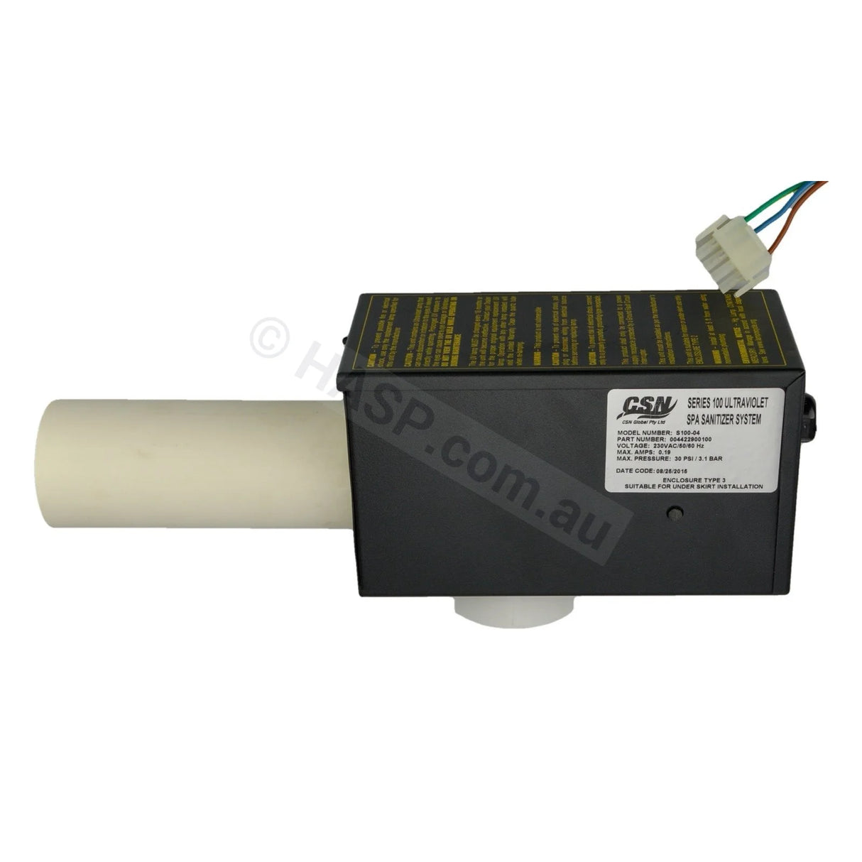 S100 Spa UV Sanitation System (up to 75lpm) w/ power splitter & adaptors - Heater and Spa Parts