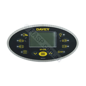 SP 1200 Touchpad - Davey SpaQuip SpaPower 1200 - Oval Style for Davey Spa Quip SP1200 - Control Panel - Touchpad
