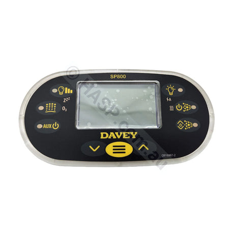 SP 800 Touchpad - Davey SpaQuip SpaPower 800 - Racetrack Style for Davey Spa Quip SP800 - Control Panel - Touchpad