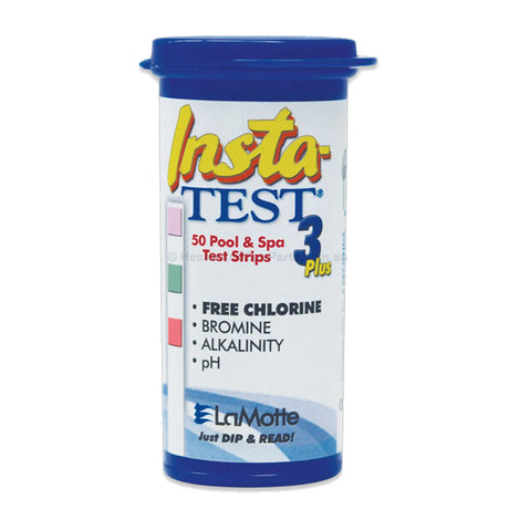 Spa 3 in 1 Test Strips - Free Chlorine / Bromine, Total Alkalinity, pH - Insta-Test 3 Plus - Heater and Spa Parts