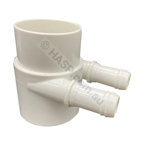 Spa Jet Manifold - 50mm pipe to 3/4’’/19mm Jet Hose - 2 Port - Plumbing & Fittings