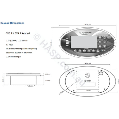 SpaNET SV3 - SV-3T aka Vortex® VSX3 3VH Touchpad Keypad Control Pad - Touchpads