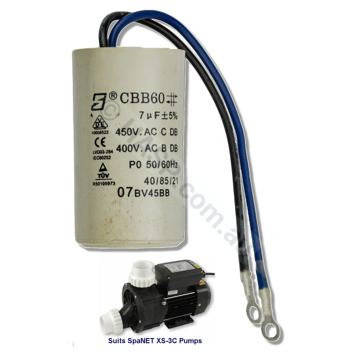 SpaNET XS 3C Pump Capacitor 7uF - Heater and Spa Parts