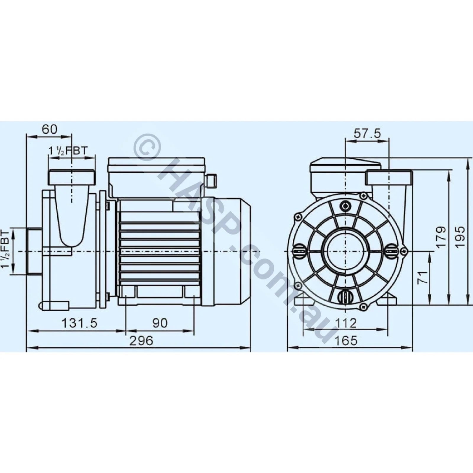 SXC35 Spa Circulation Pump Standard - 3-Pin AU plug