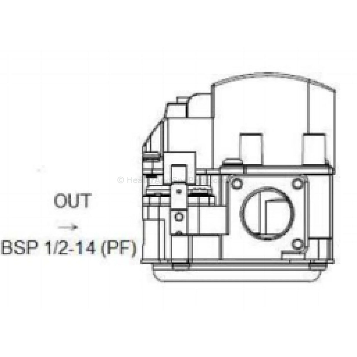 Techrite - Hurlcon Astralpool Gas Regulator Valve for HX 70, HX 120, WX Gas Heaters - Heater and Spa Parts