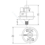 Tecmark Hydroquip Adjustable Pressure Switch - Universal - 1/8’’ NPT - 3902 3903 Electronic Parts