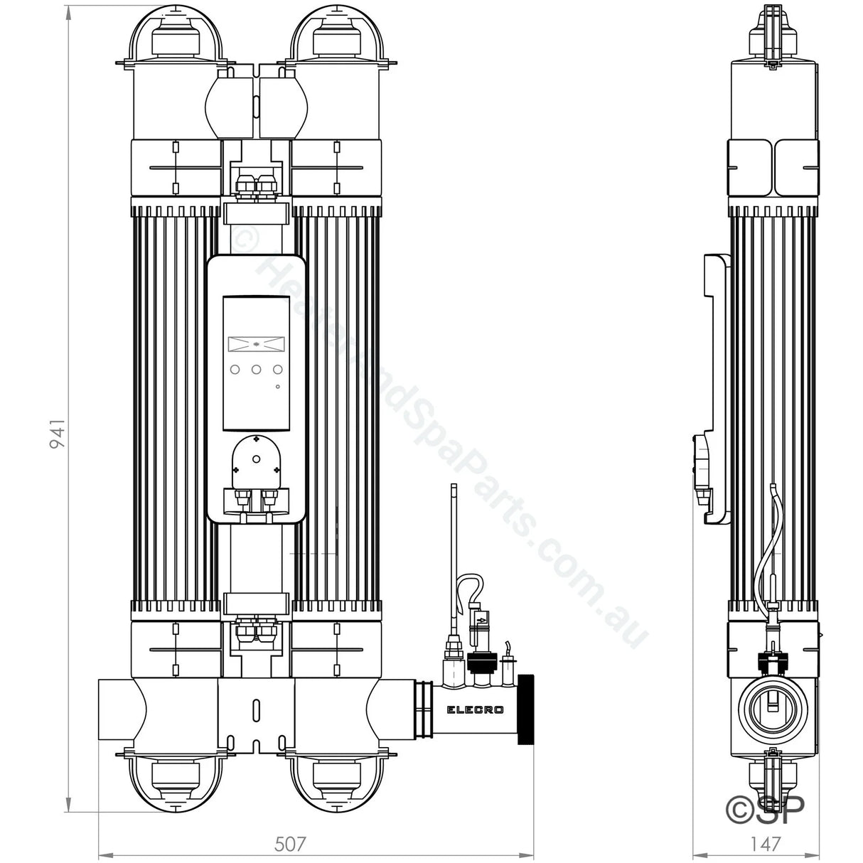 Theralux Elecro Quantum Photocatalytic Oxidisation Water Treatment - Heater and Spa Parts