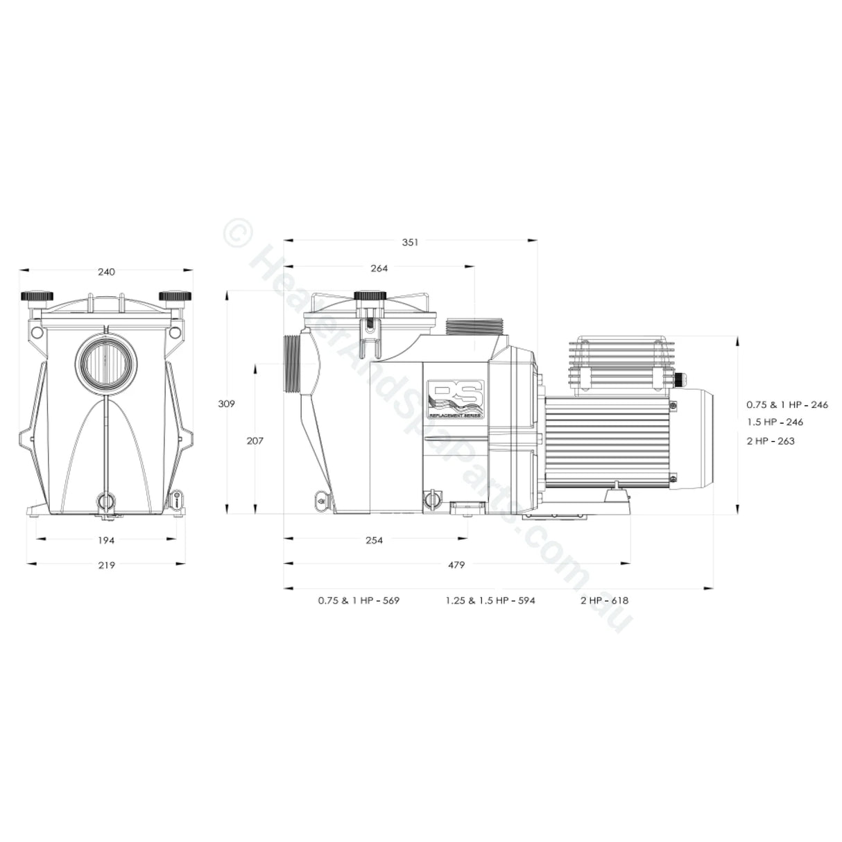 Theralux Theraflo Tvs Multi Speed Pool Pumps Circulation / Filtration