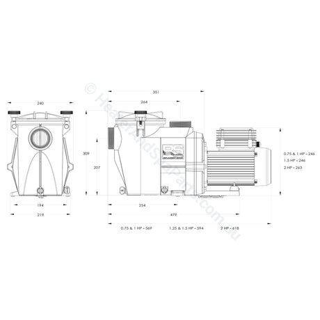 Theralux Theraflo Tvs Multi Speed Pool Pumps Circulation / Filtration