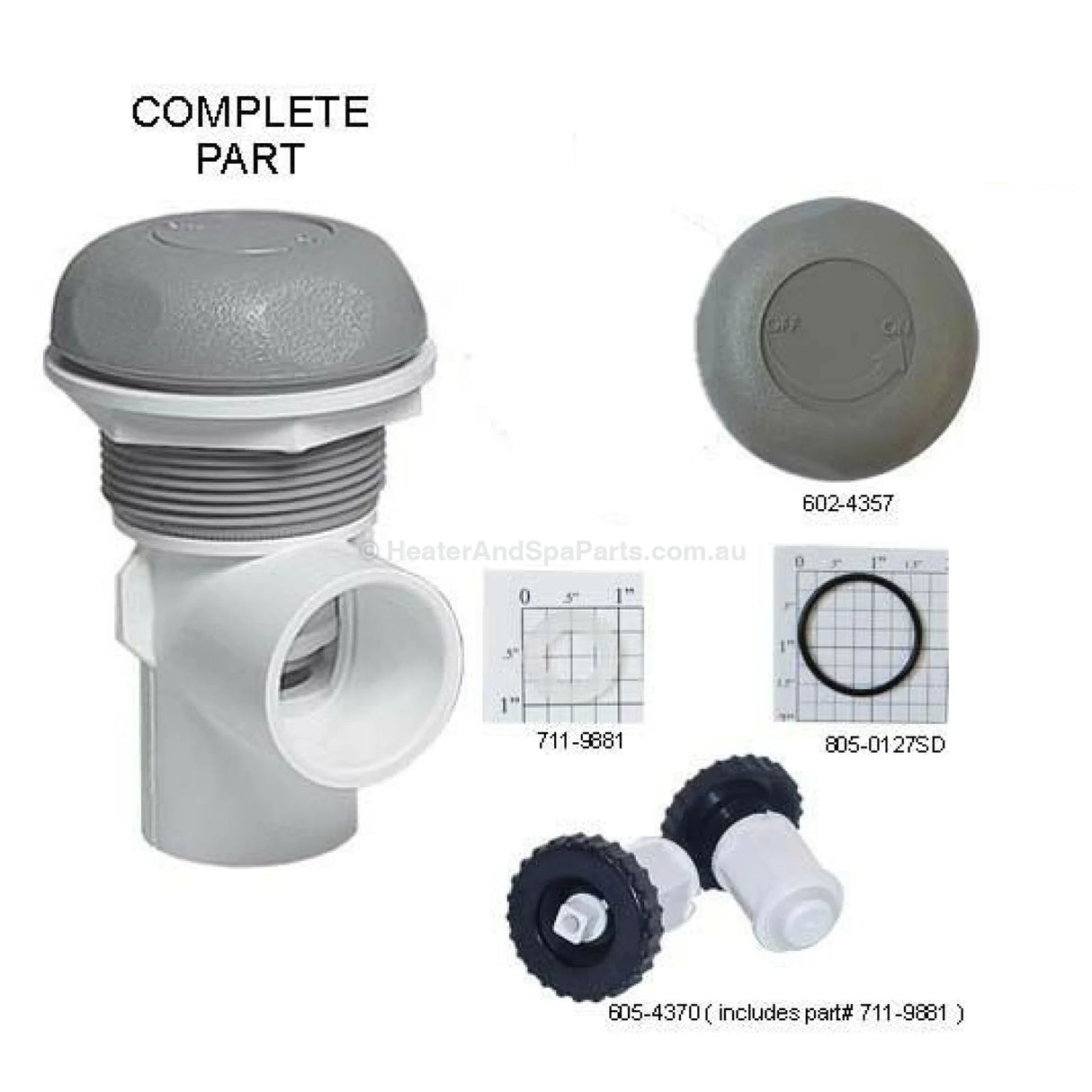 Waterway 1" / 25mm On / Off Valve - Heater and Spa Parts