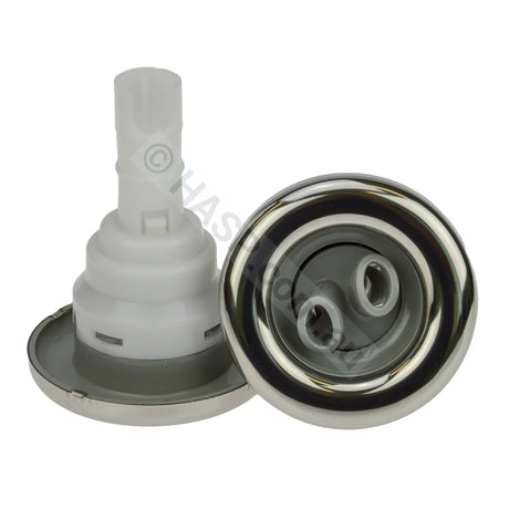 Waterway Poly Storm Twin Roto - Grey w/stainless steel escutcheon - Snap-In style - 90mm - Heater and Spa Parts