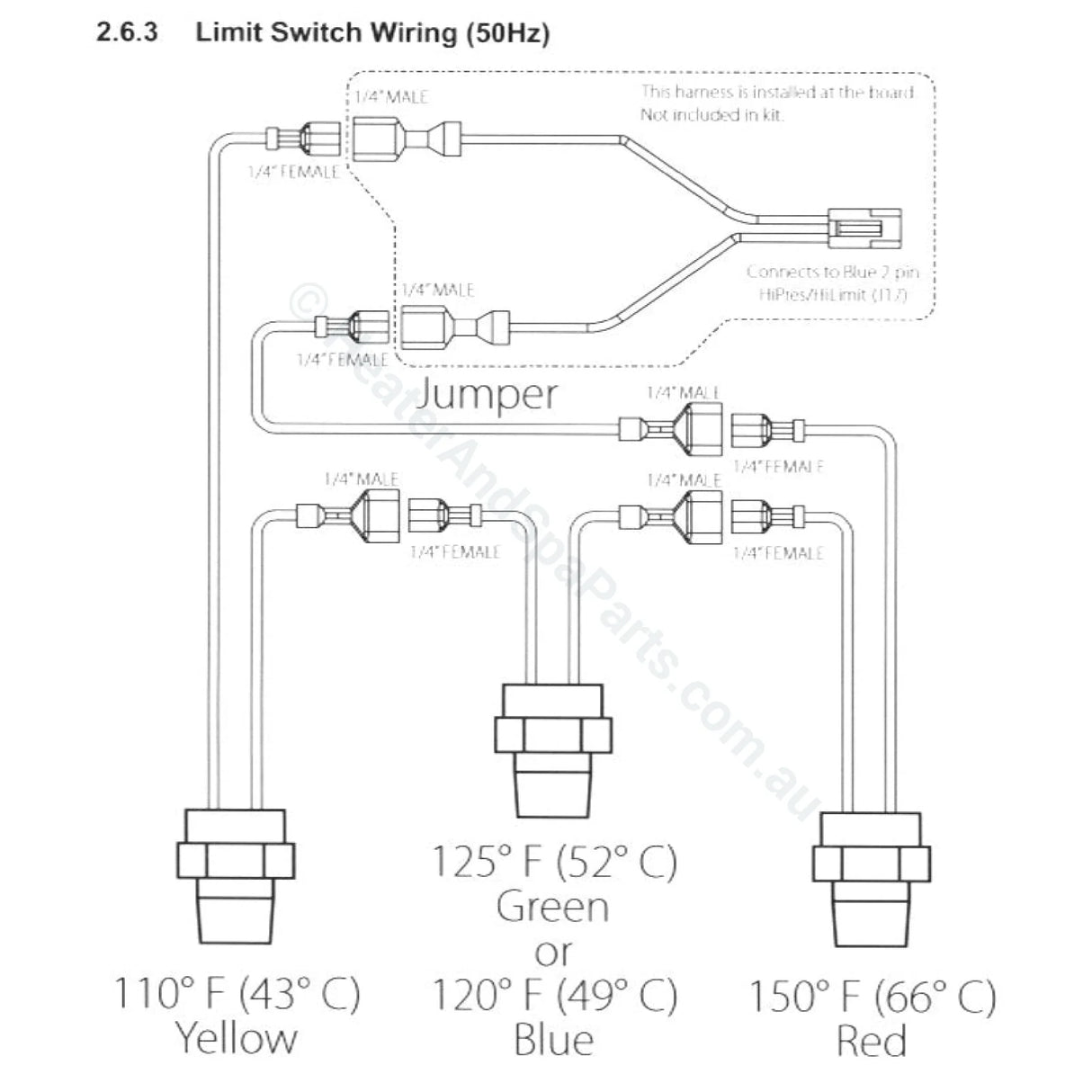 Zodiac Jxi / Astralpool Ixi High Limit Temp Sensor Kit