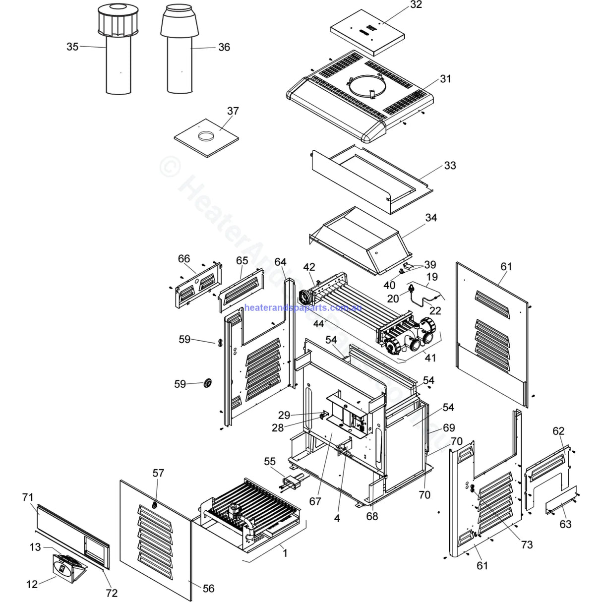 Zodiac LRZ / Jandy Lite 2 - Legacy Gas Heater Spare Parts - Heater and Spa Parts