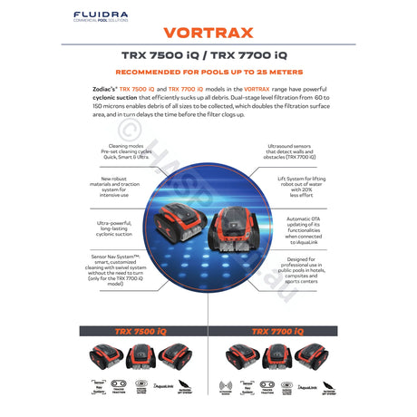 Zodiac Vortrax TRX 7700 iQ Commercial Robotic Pool Cleaner