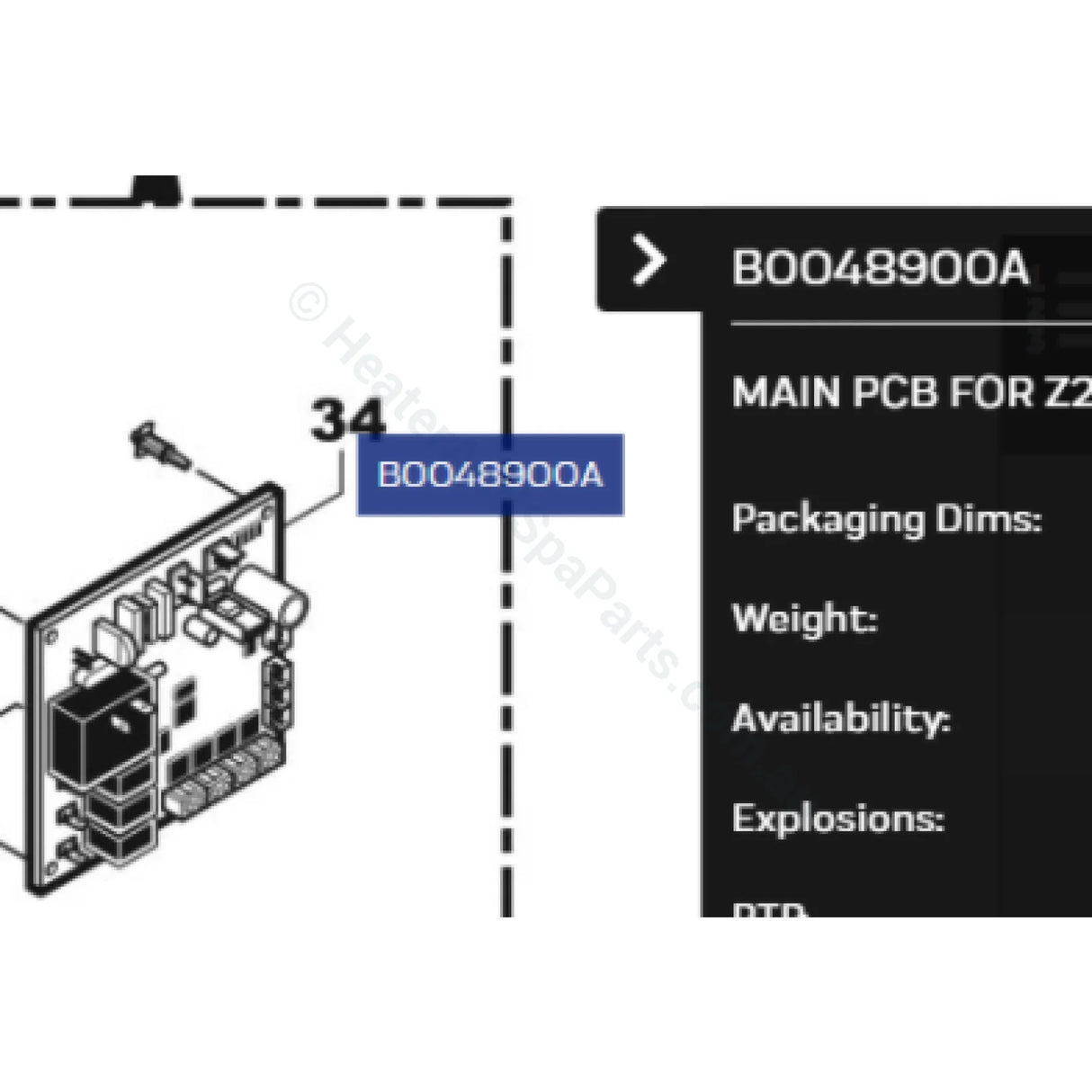 Zodiact Z200 Main Pcb - B0048900A